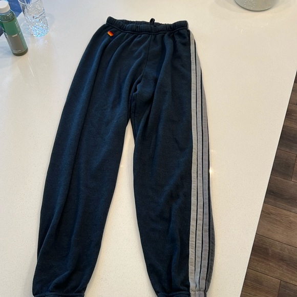 Aviator Nation Carol Grey Five Stripe Sweat Pant Women’s Size Small - Picture 3 of 5